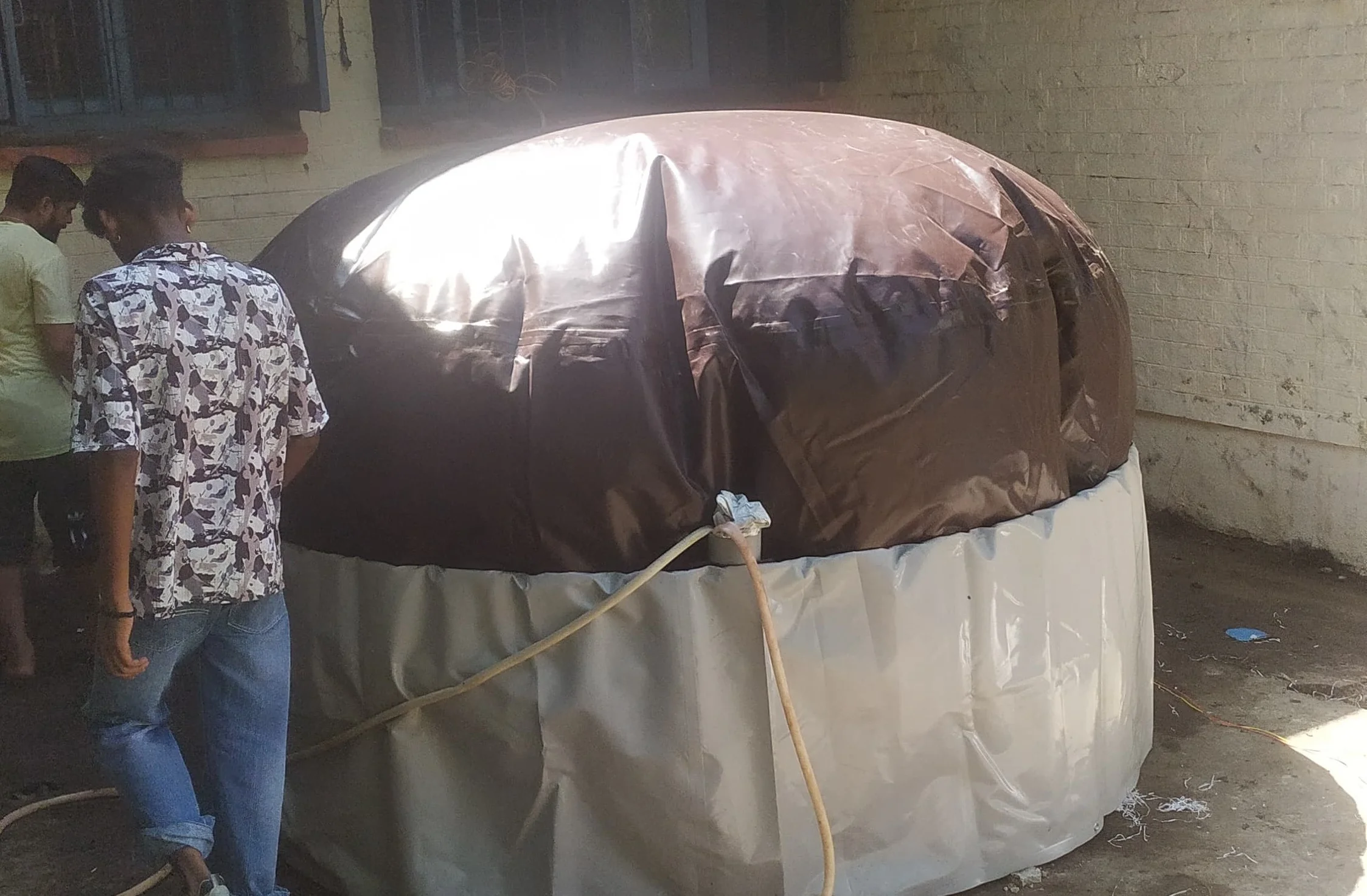 An onsite assembled digester plant installed in a University.